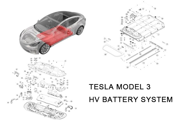 Tesla Model 3 HV Battery Electrical Components Assembly