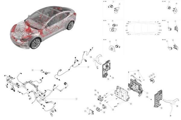 Tesla Model 3 Electronic Control Modules Temperature And Humidity Sensors 